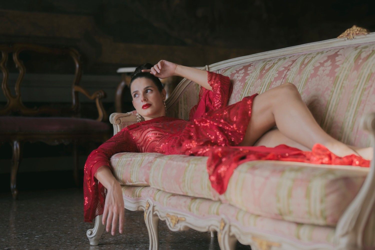 Luxury couture gown by Eleonora Lastrucci with elegant Italian craftsmanship