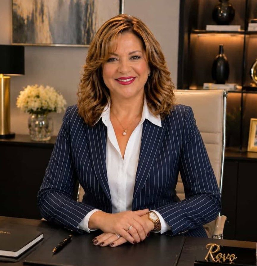 Executive portrait of Samah Langner Moustafa, Group CFO of Go Behavioral LLC and DM Group, known for strategic financial leadership and global business scalability.